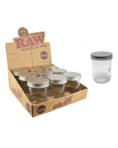 RAW Glass Mason Jar 16oz image 1