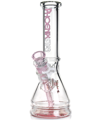 Phoenix Glass Beaker Bong With Keck Clip image 4